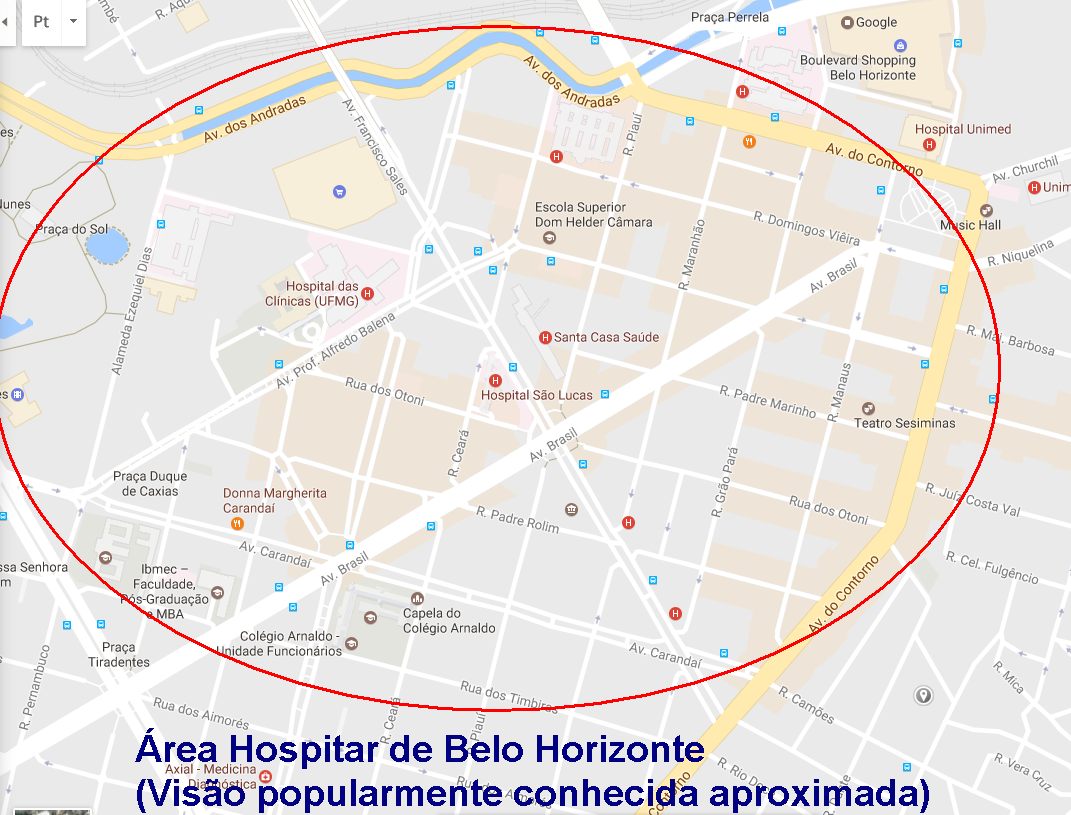 Ãrea Hospitalar aproximada